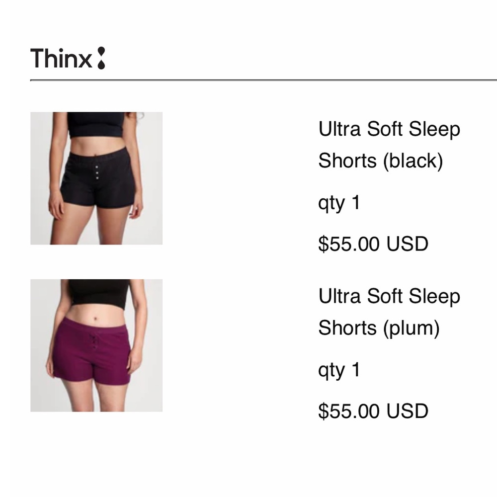 Thinx Sleep shorts New